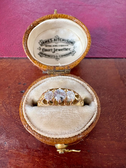 Gorgeous Old Cut Diamond Three Stone Ring