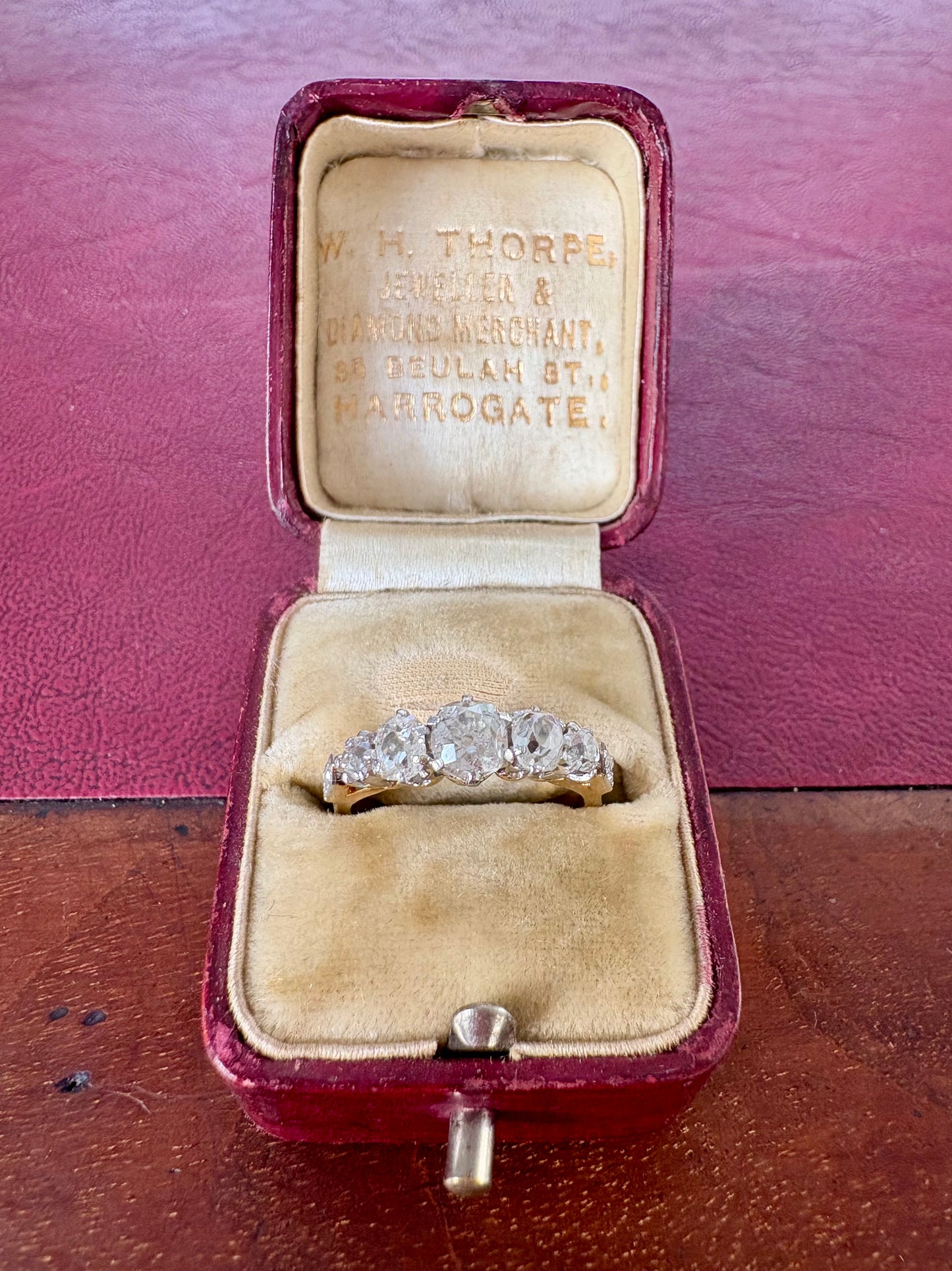 Really Gorgeous Five Stone Old Cut Diamond Ring