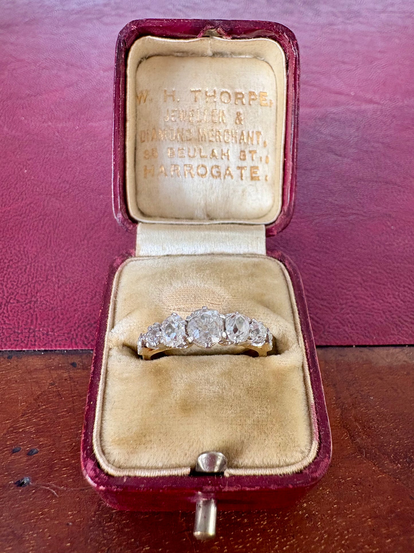 Really Gorgeous Five Stone Old Cut Diamond Ring