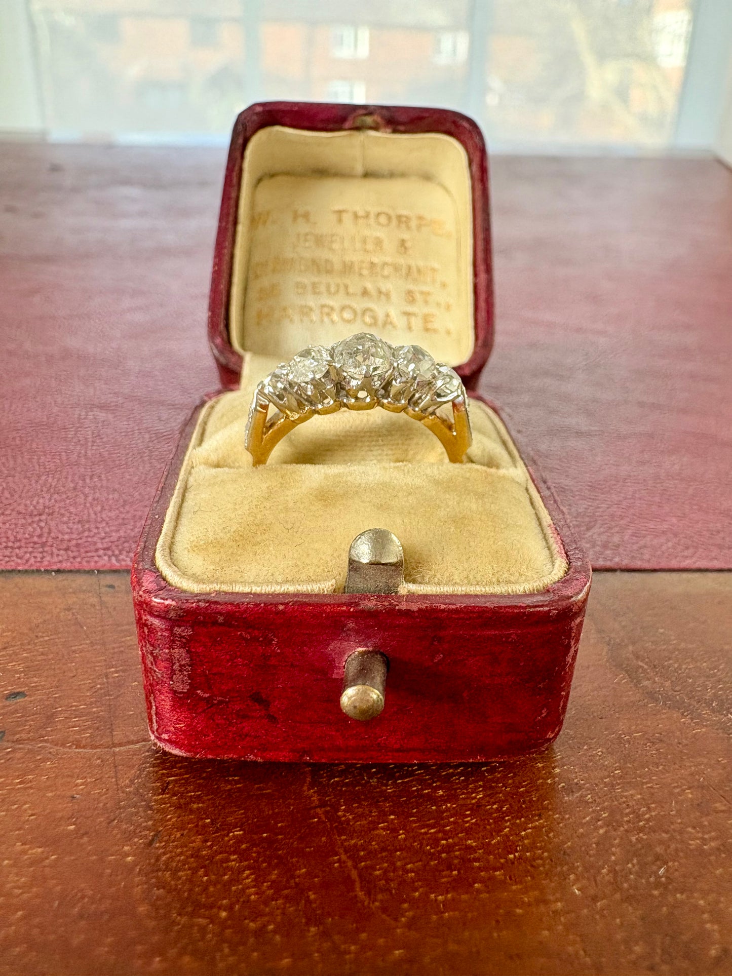 Really Gorgeous Five Stone Old Cut Diamond Ring