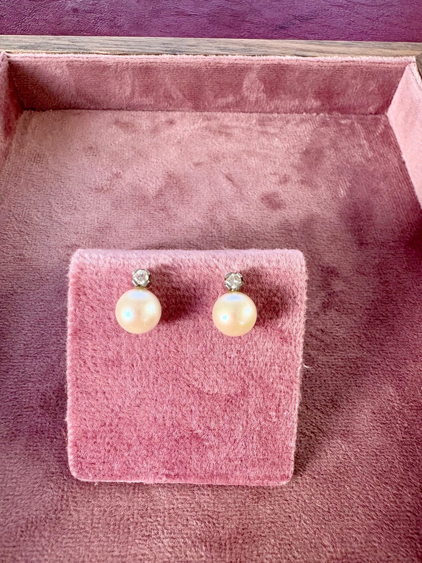 Classic Pearl and Diamond Earrings