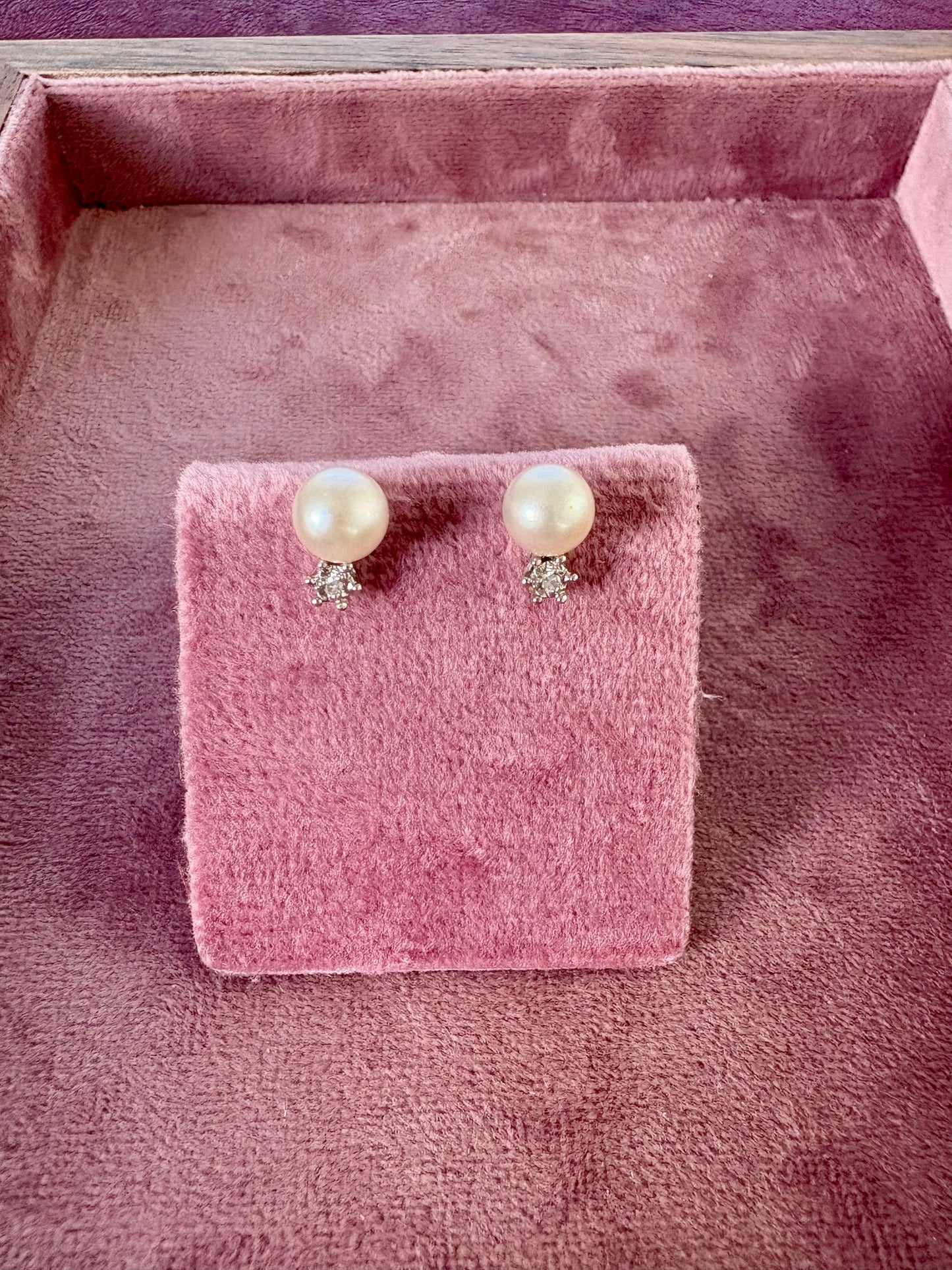Lovely Diamond and Pearl Earrings