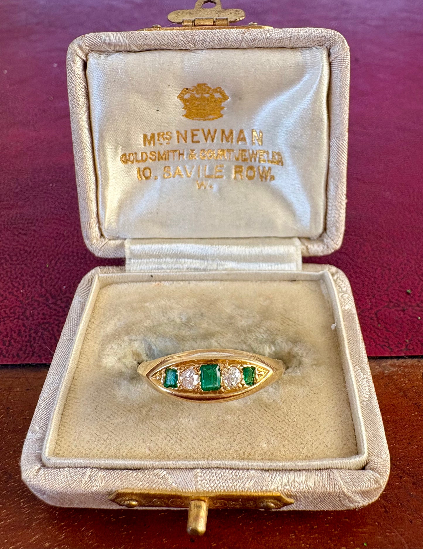 Stunning Early 20th Century 18ct Gold, Emerald and Old-Cut Diamond Ring
