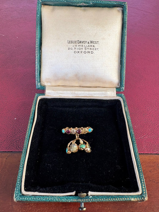 Absolutely Stunning Georgian Gold Gem Brooch