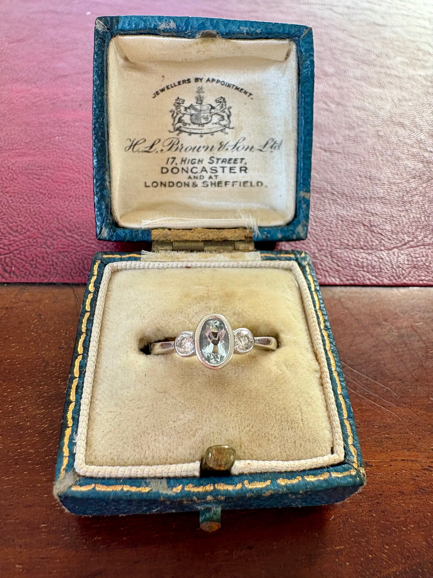 Very Sweet 9ct White Gold, Aquamarine and Diamond Ring