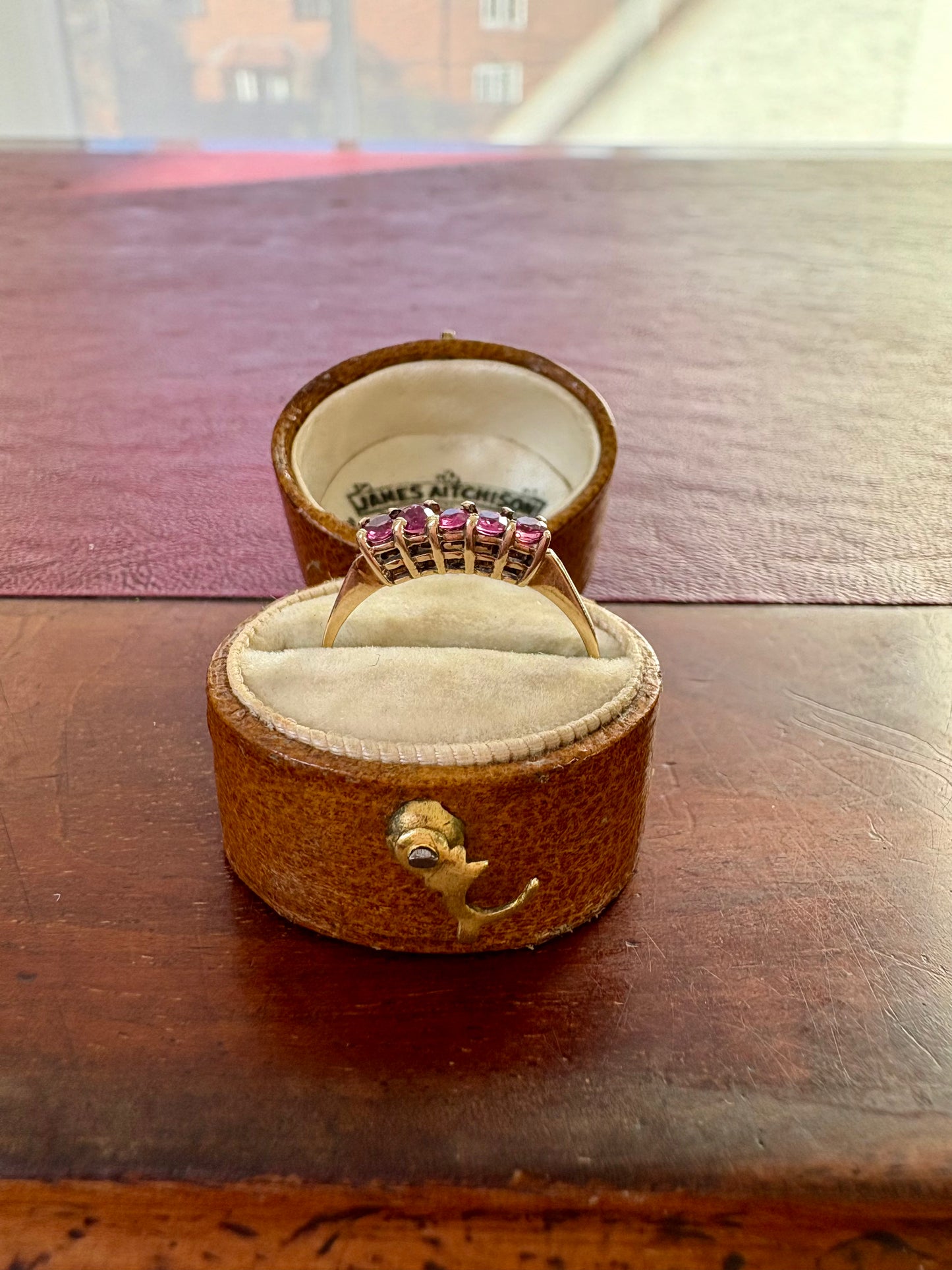 Gorgeous Vintage 9ct Gold Ruby Five Stone Ring