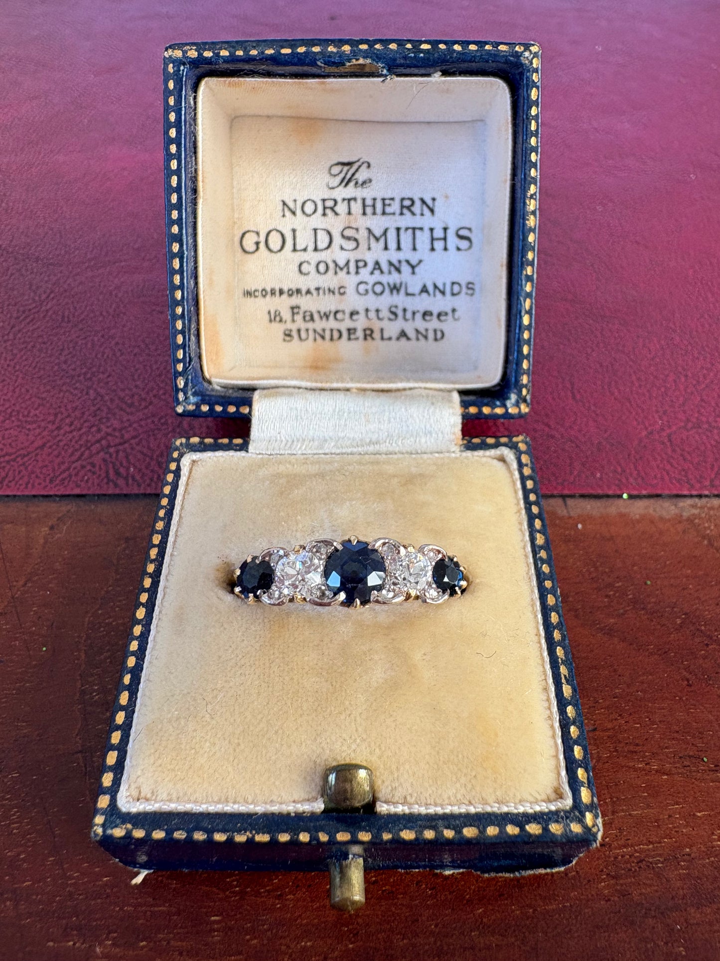 Stunning Early 20th Century 18ct Gold, Sapphire and Diamond Ring