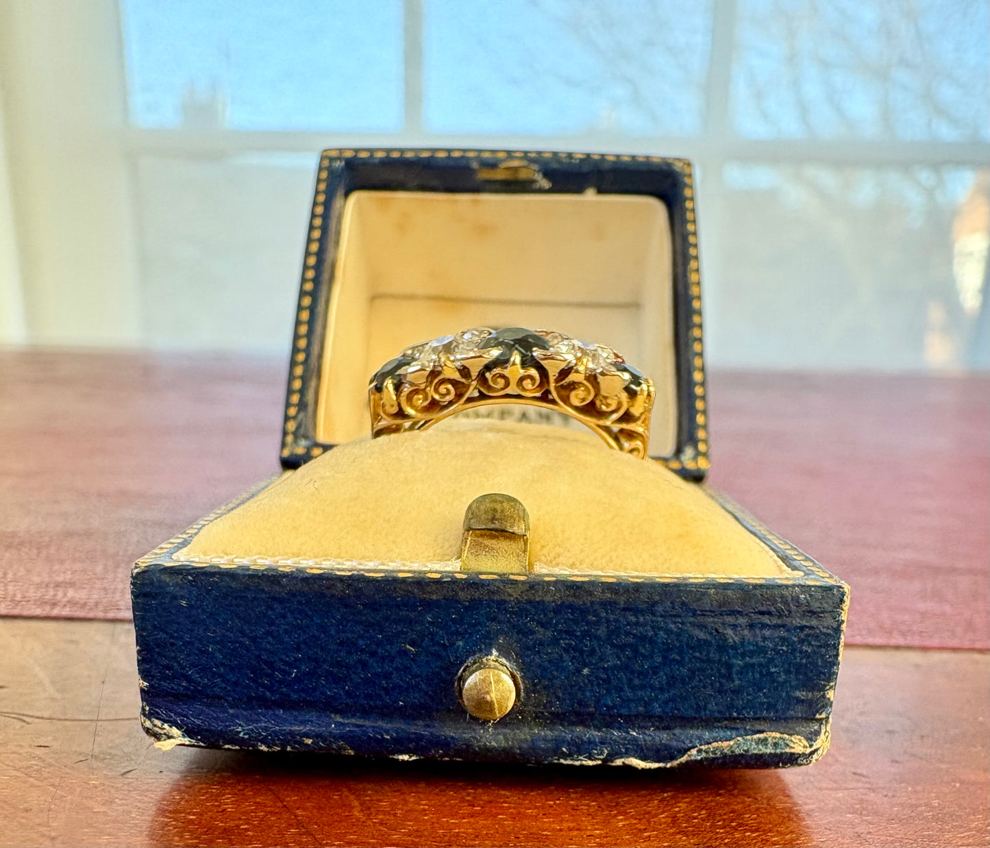 Stunning Early 20th Century 18ct Gold, Sapphire and Diamond Ring