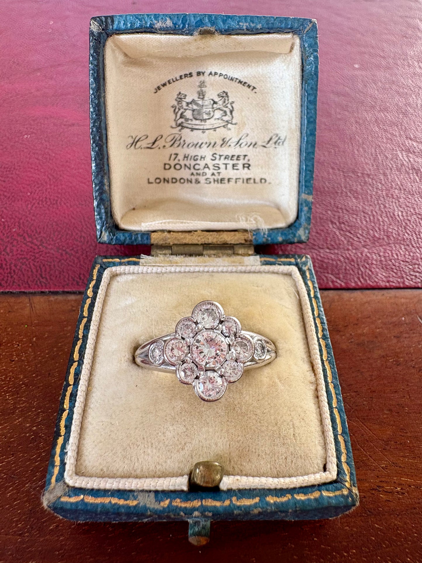 Gorgeous Chunky White Gold Diamond Cluster Ring