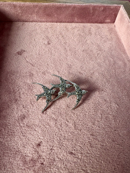 Sweet Vintage Marcasite Brooch