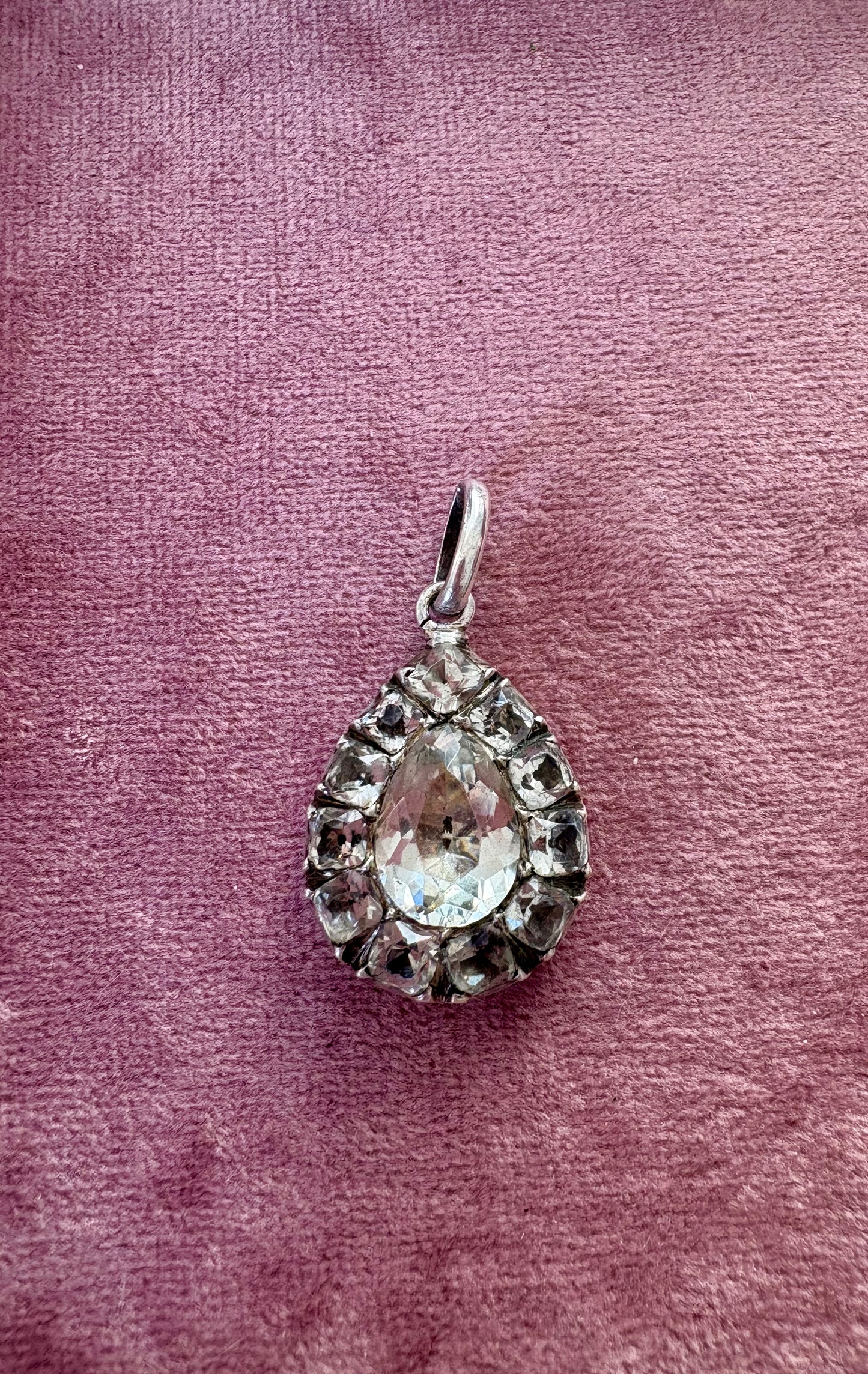Wonderful Early 20th Century Black Dot Paste Pendant