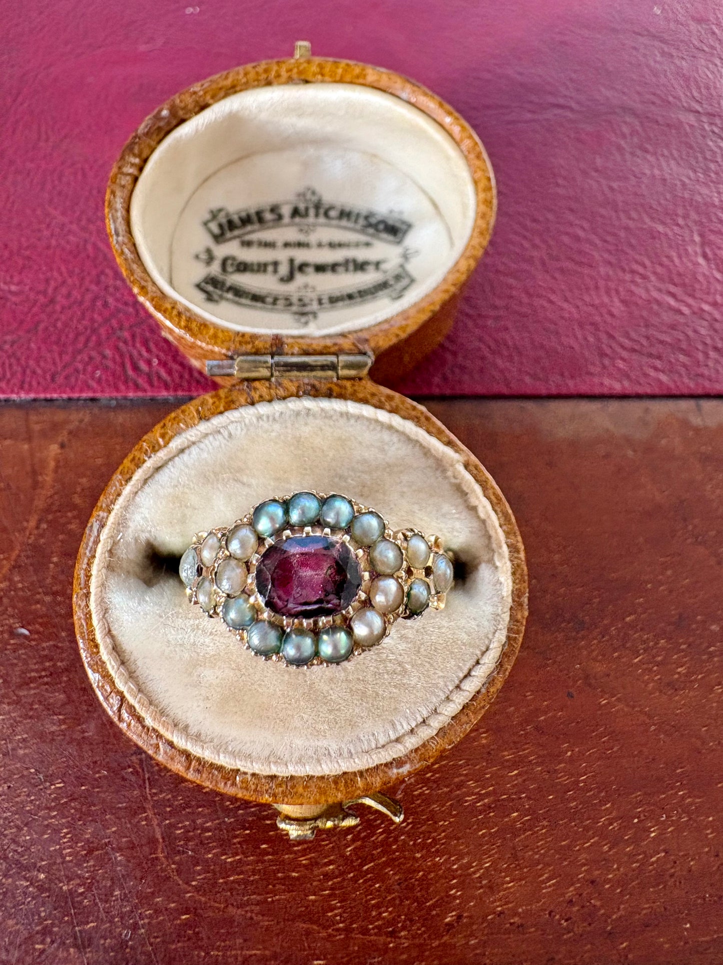 Gorgeous 20th Century Foil-backed Gem and Split Pearl Ring