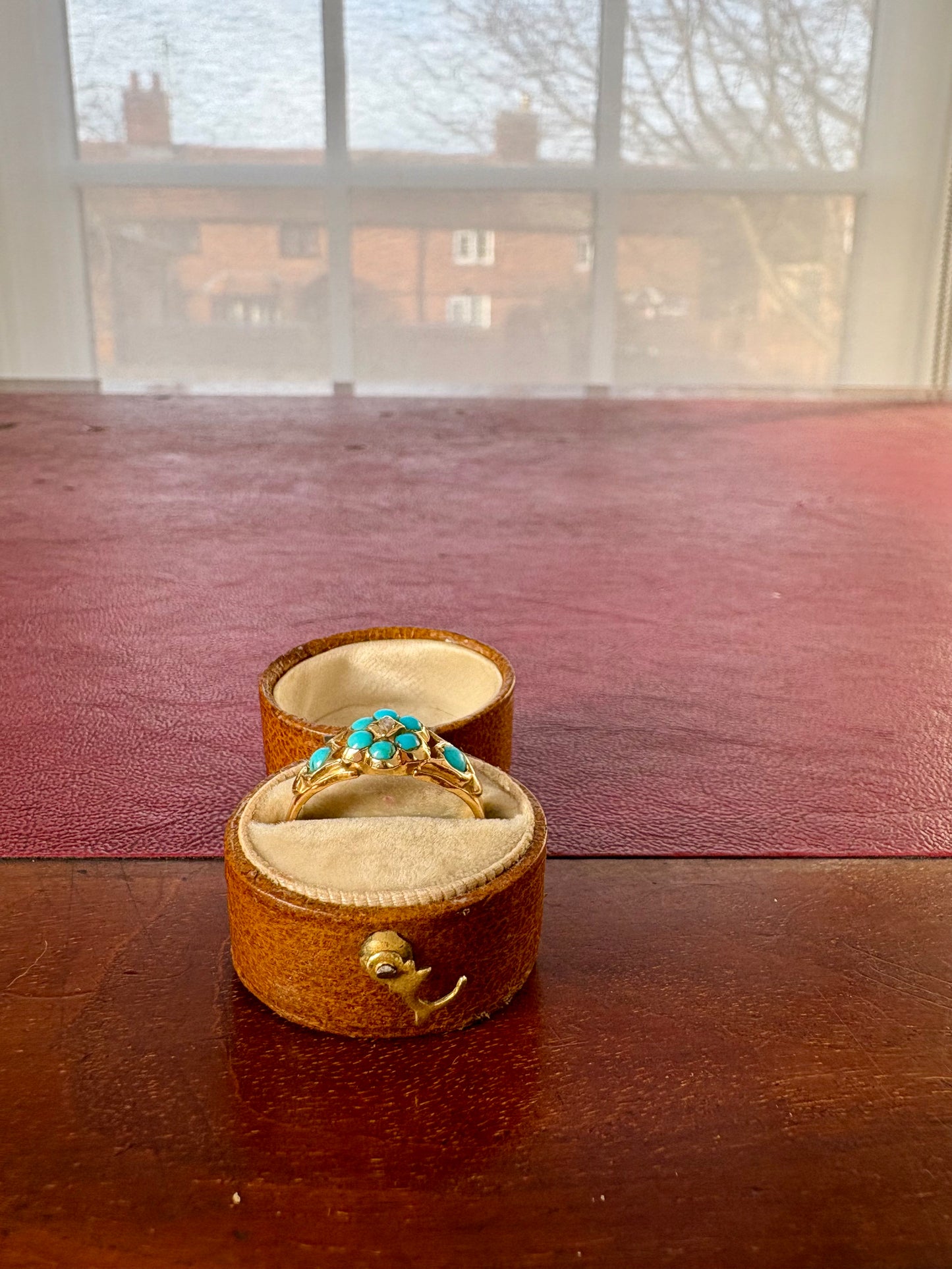 Lovely Victorian 18ct Gold, Turquoise and Diamond Ring