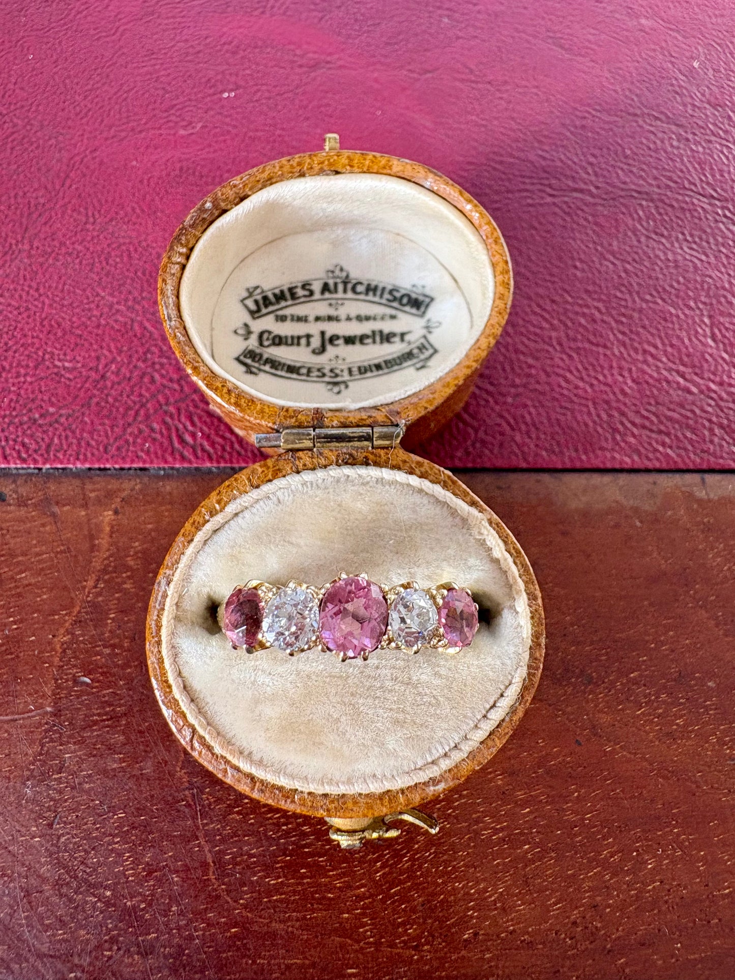 The Most Beautiful 20th Century 18ct Gold, Pink Tourmaline and Diamond Ring