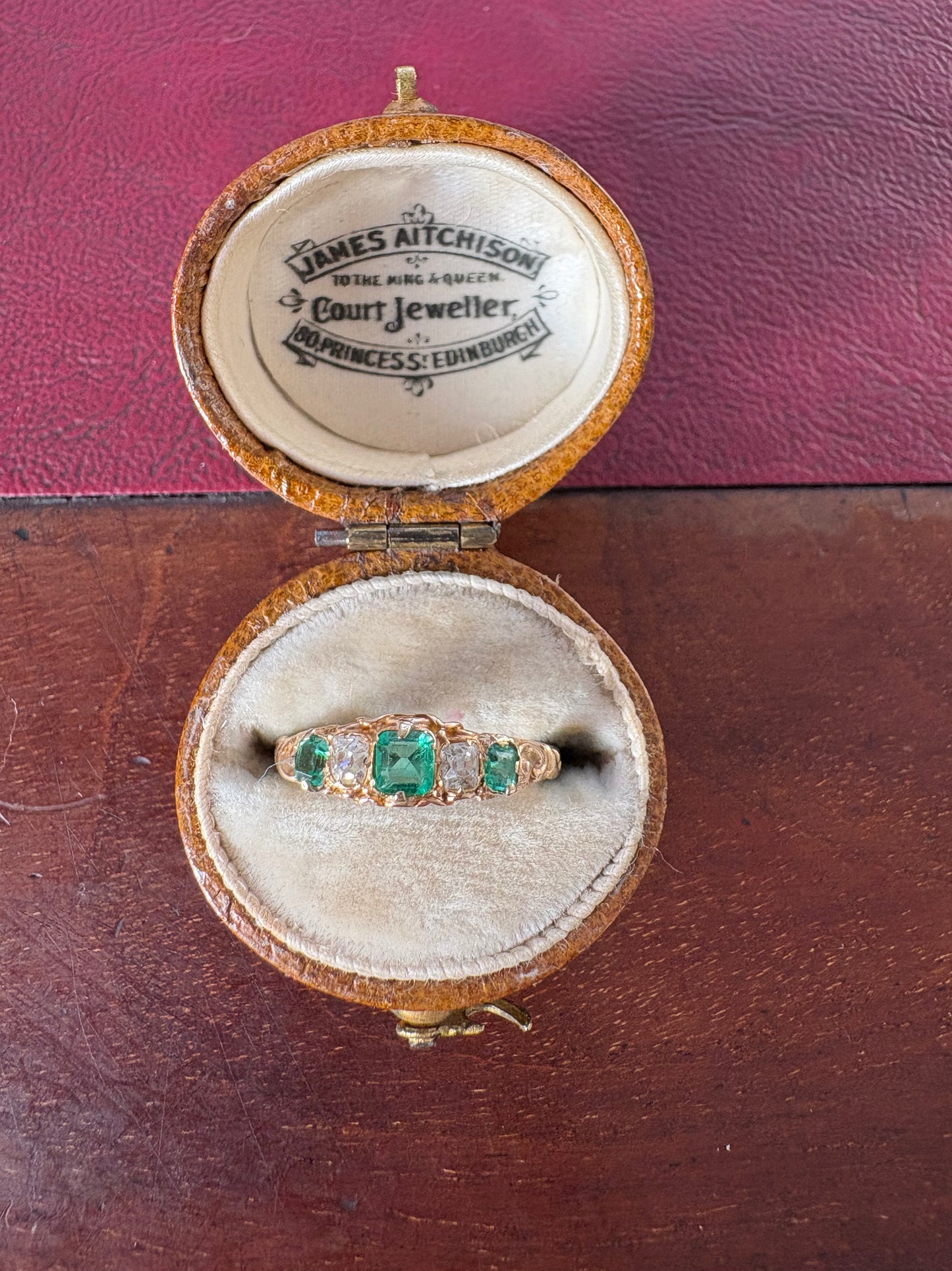 Stunning Late 19th Century Gold, Emerald and Diamond Ring