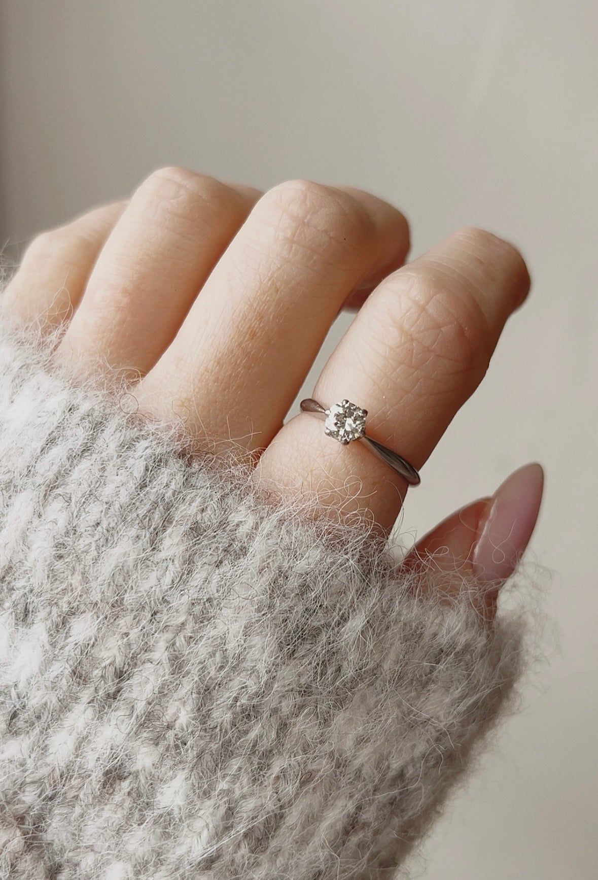 Classic Modern Platinum and Solitaire Diamond Ring