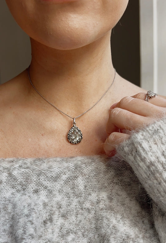 Wonderful Early 20th Century Black Dot Paste Pendant