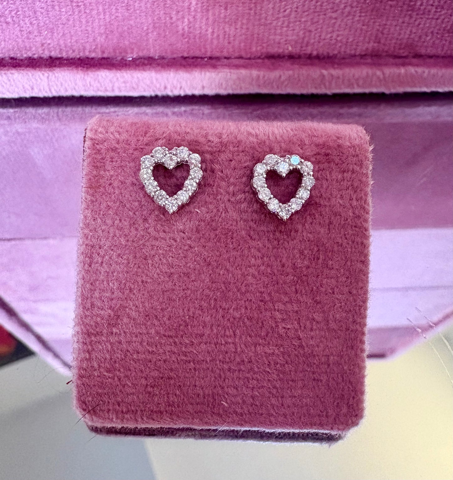 Stunning Modern Brilliant-Cut Diamond Heart Earrings