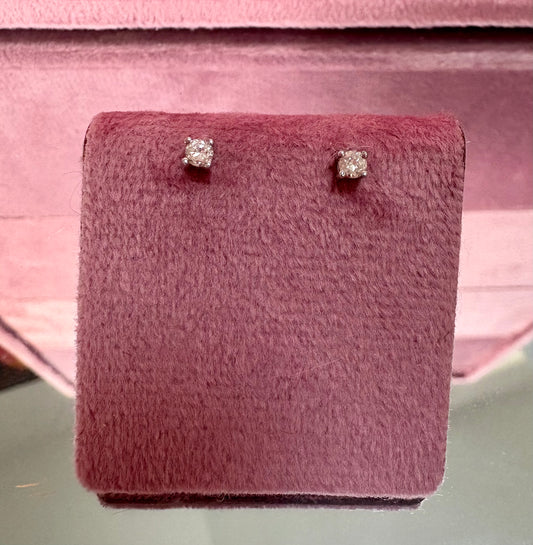 Beautiful 9ct White Gold Four-Pronged Natural Diamond Studs