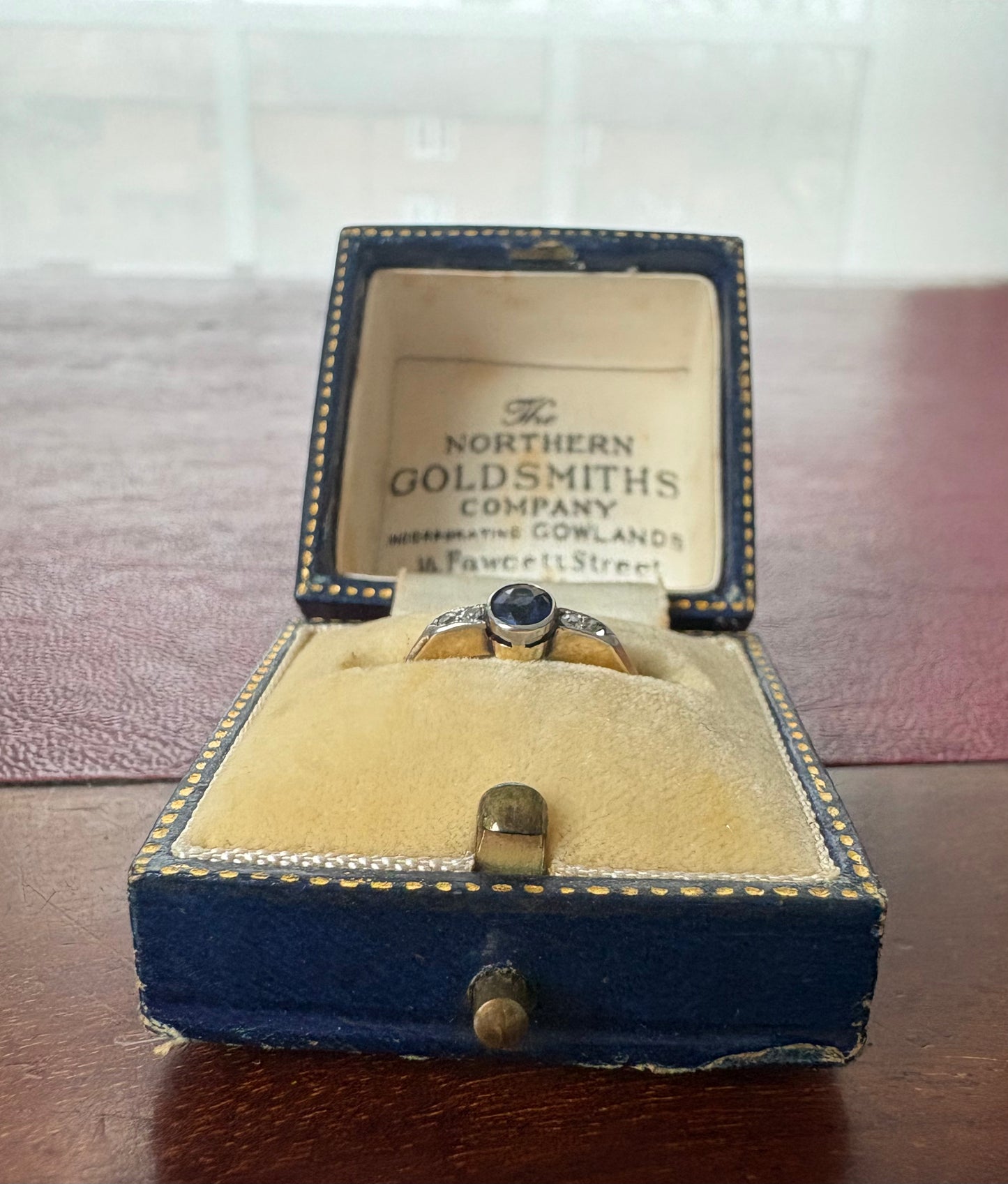 Very Sweet Antique Blue Sapphire and Diamond Ring