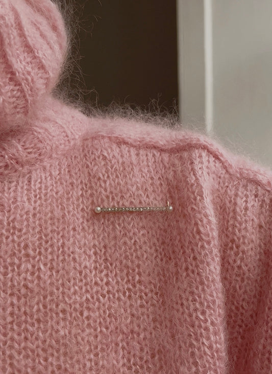 Gorgeous Antique Pearl and Diamond Bar Brooch