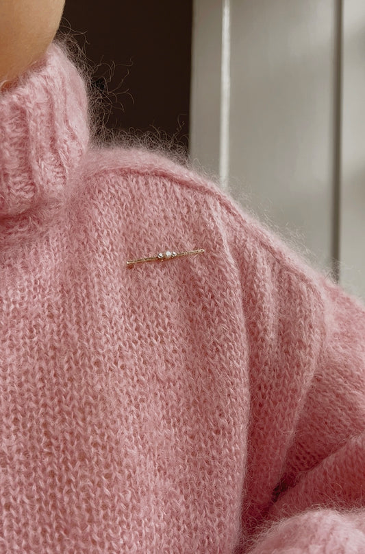 Beautiful Early 20th Century Cultured Pearl and Diamond Brooch