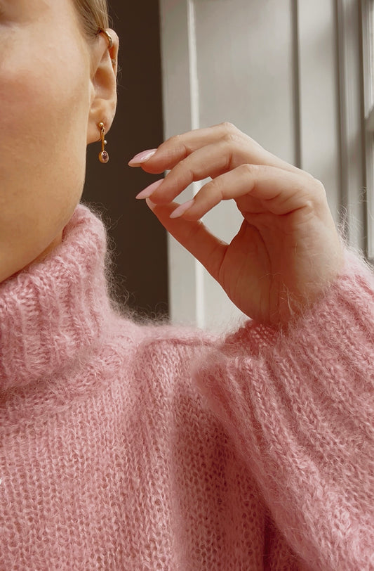 Very Sweet Early 20th Century 9ct Gold, Pink Tourmaline and Split Pearl Screw-back Earrings