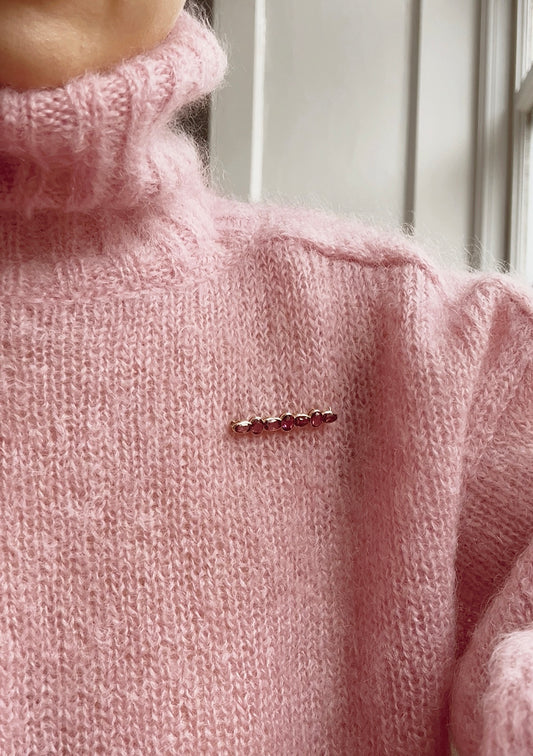 Stunningly Beautiful Early 20th Century Gold, Pink Garnet Brooch in Original Case