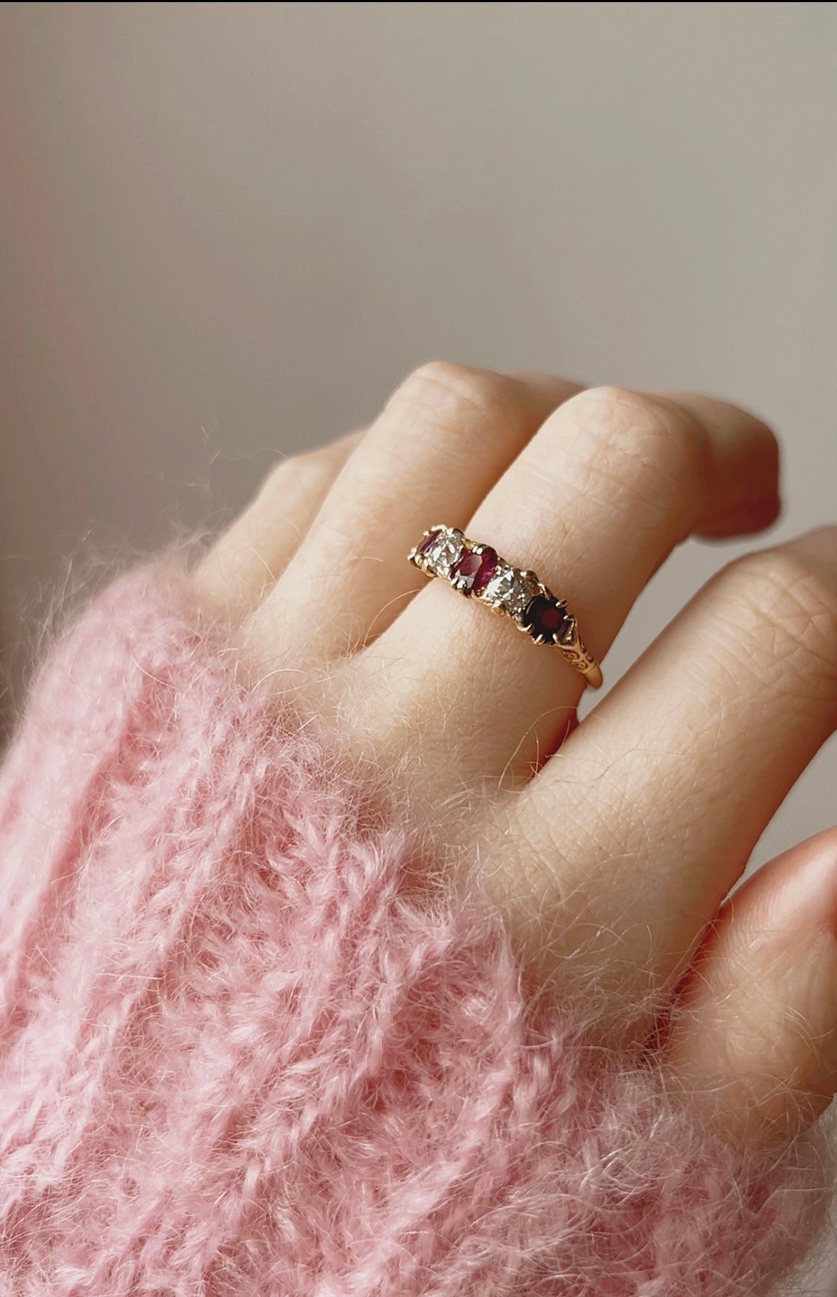 Wonderful Victorian 18ct Gold, Ruby and Diamond Ring