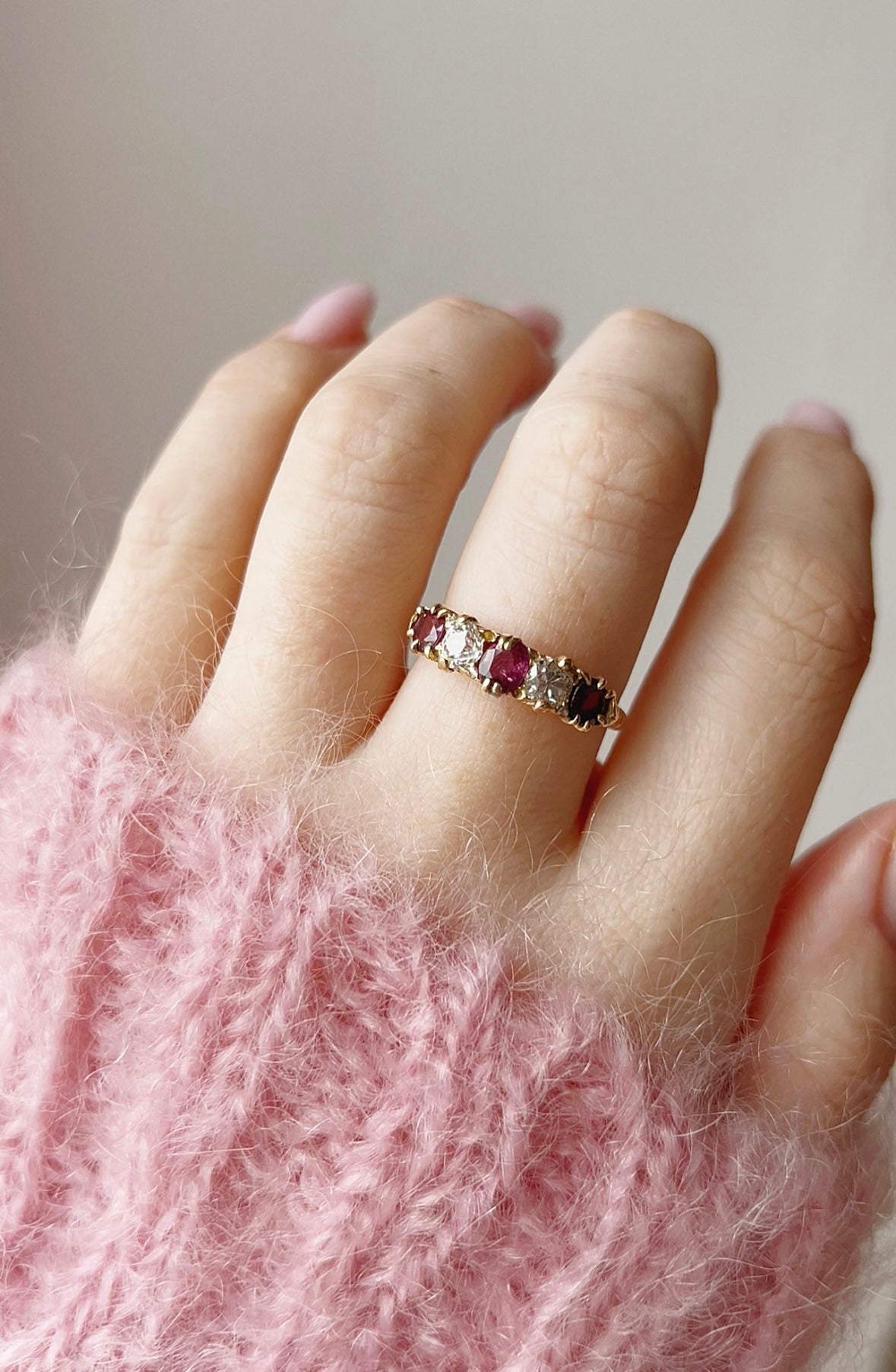 Wonderful Victorian 18ct Gold, Ruby and Diamond Ring