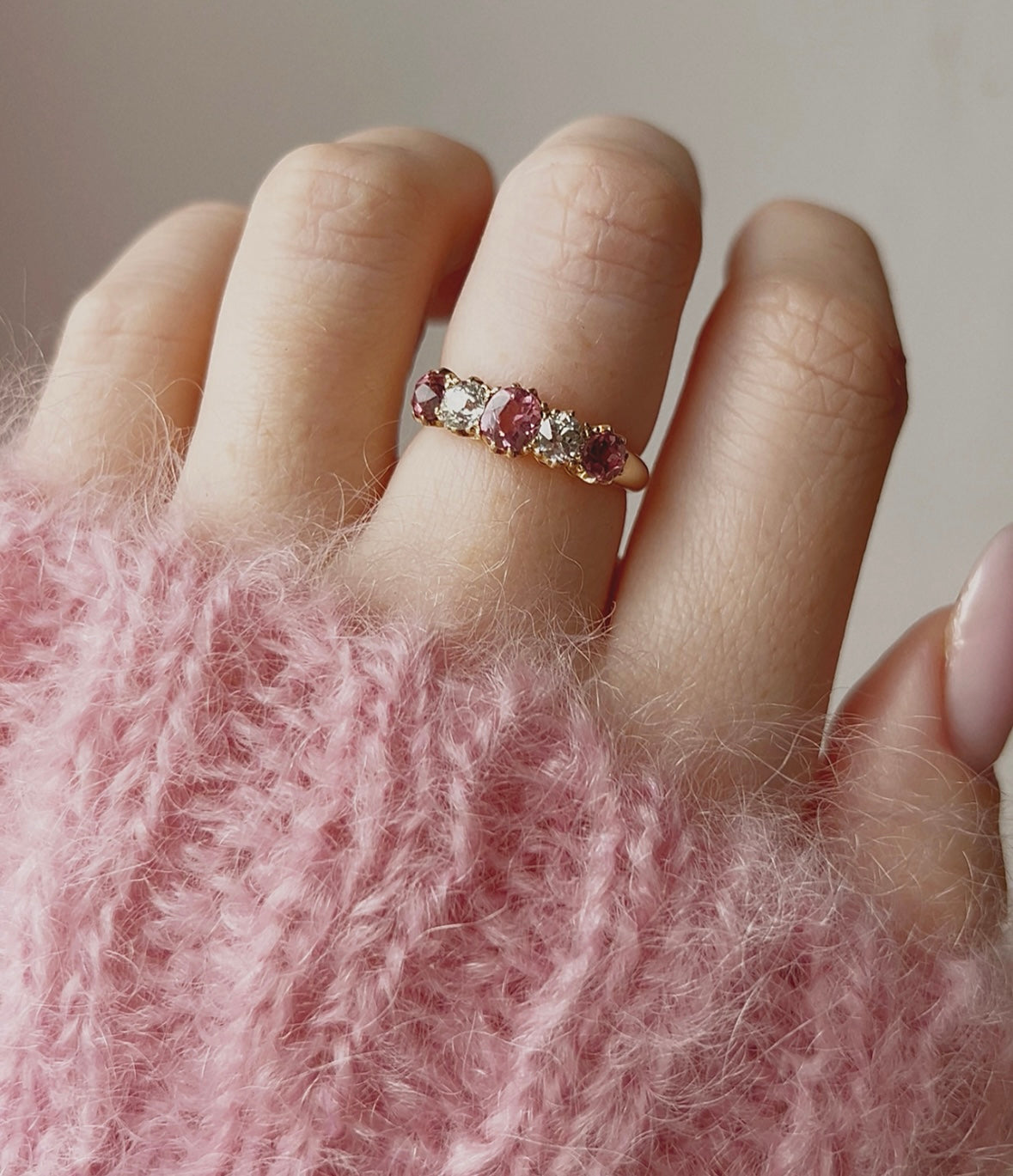 The Most Beautiful 20th Century 18ct Gold, Pink Tourmaline and Diamond Ring