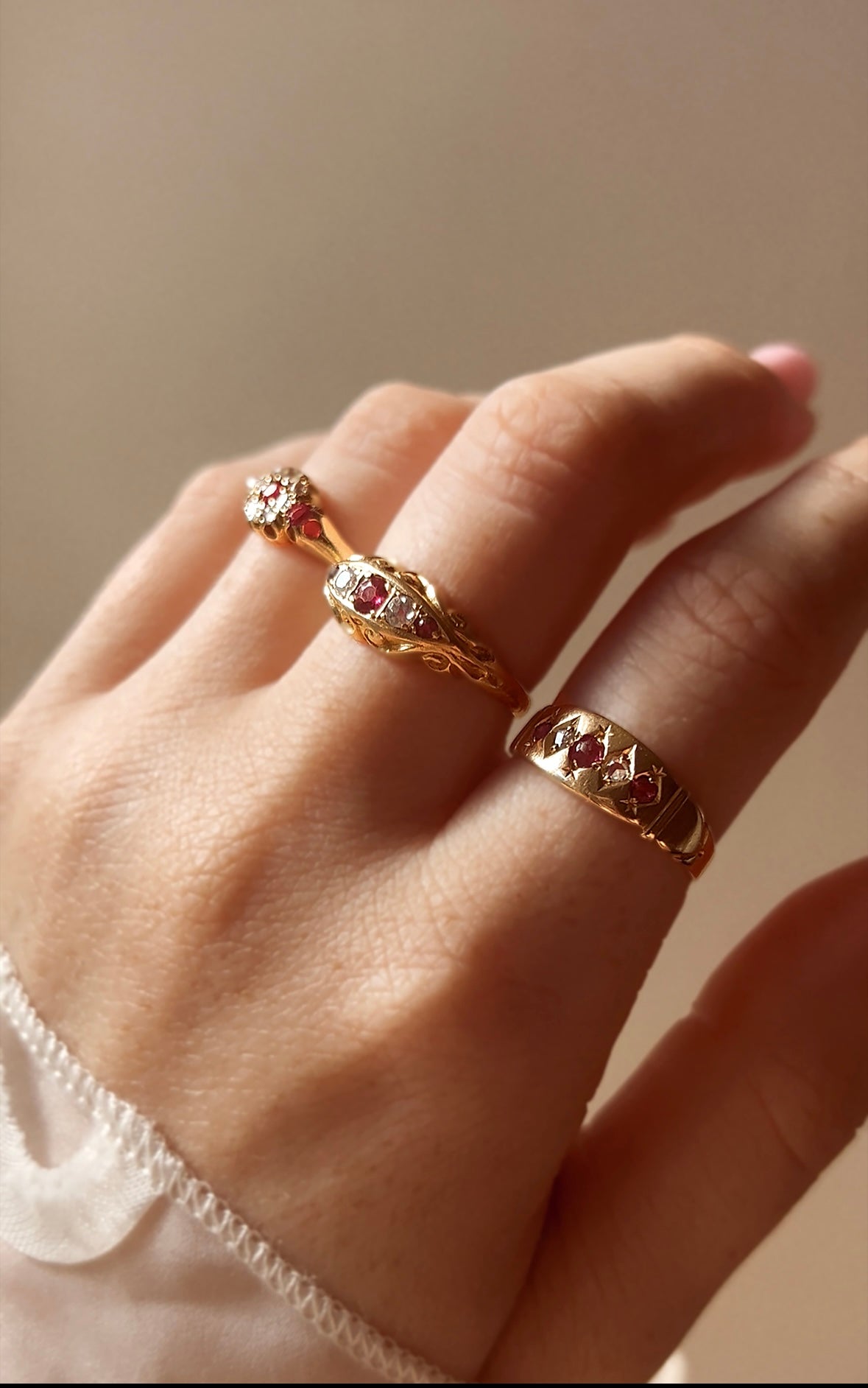 Exceptionally Pretty Early 20th Century 18ct Gold, Ruby and Diamond Ring