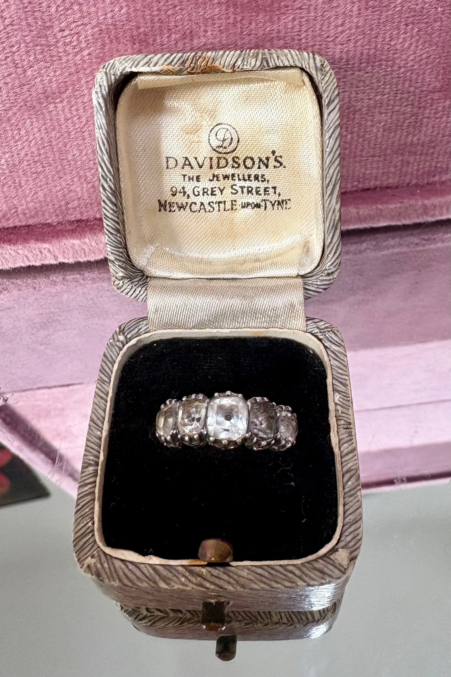 Superb Georgian Black Dot Paste Ring