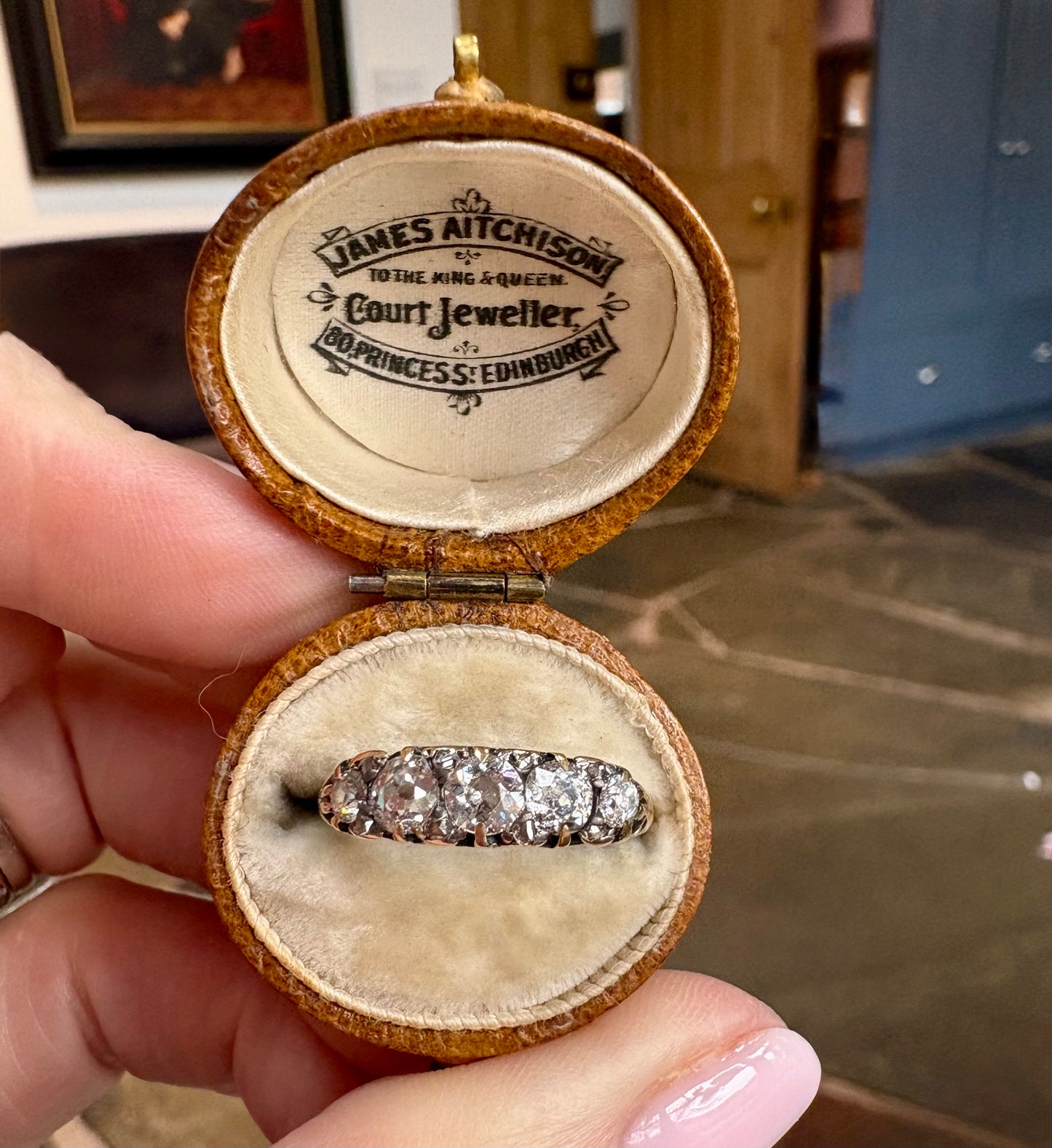 Fabulous 19th Century Diamond Five Stone Ring