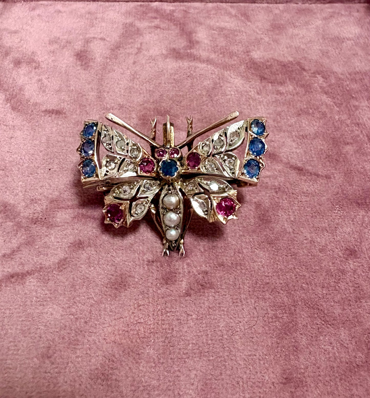 Wonderful Late 19th Century Gem-Set Butterfly Pendant/Brooch