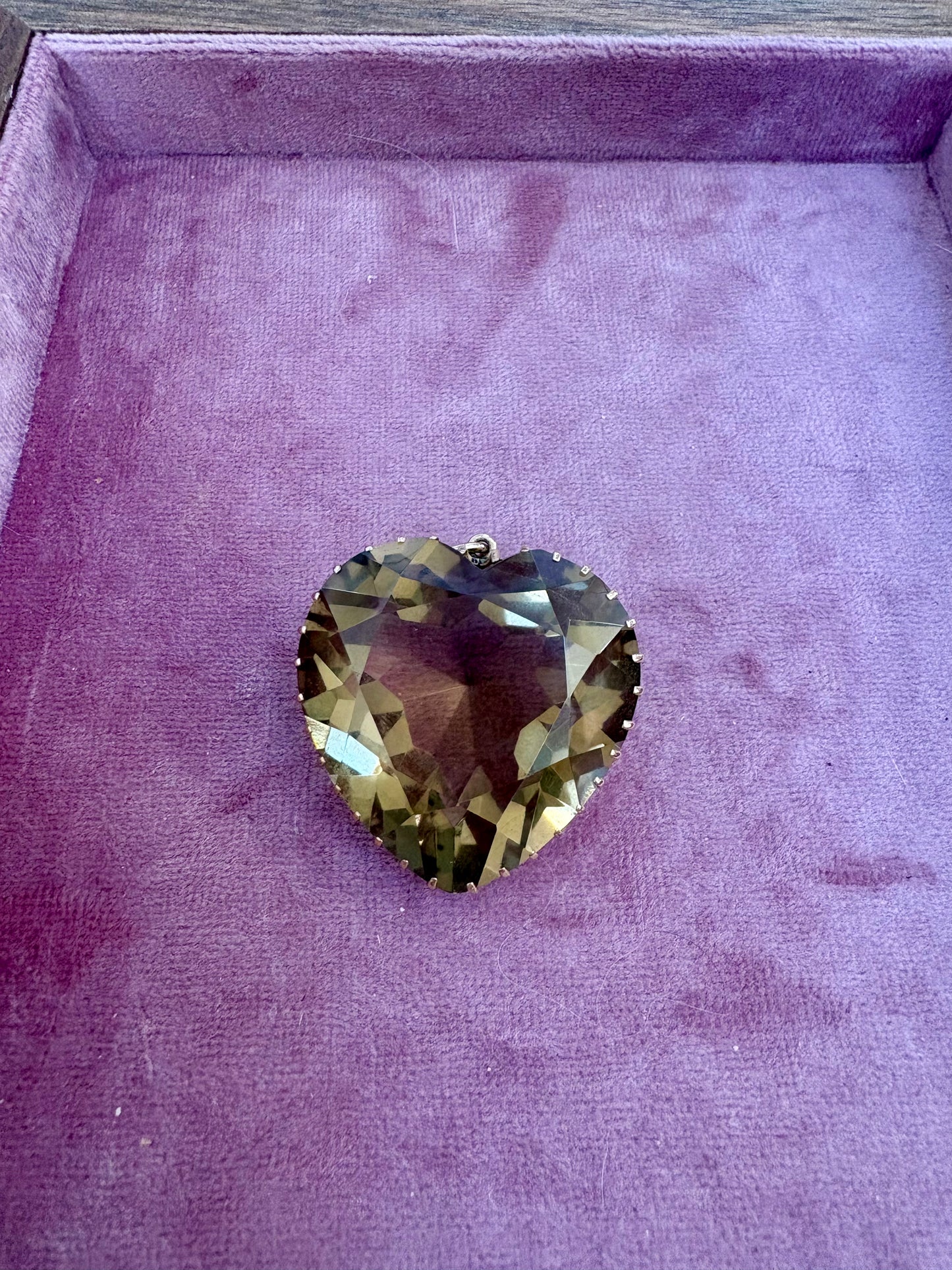 Striking Vintage Smoky Quartz Heart Pendant