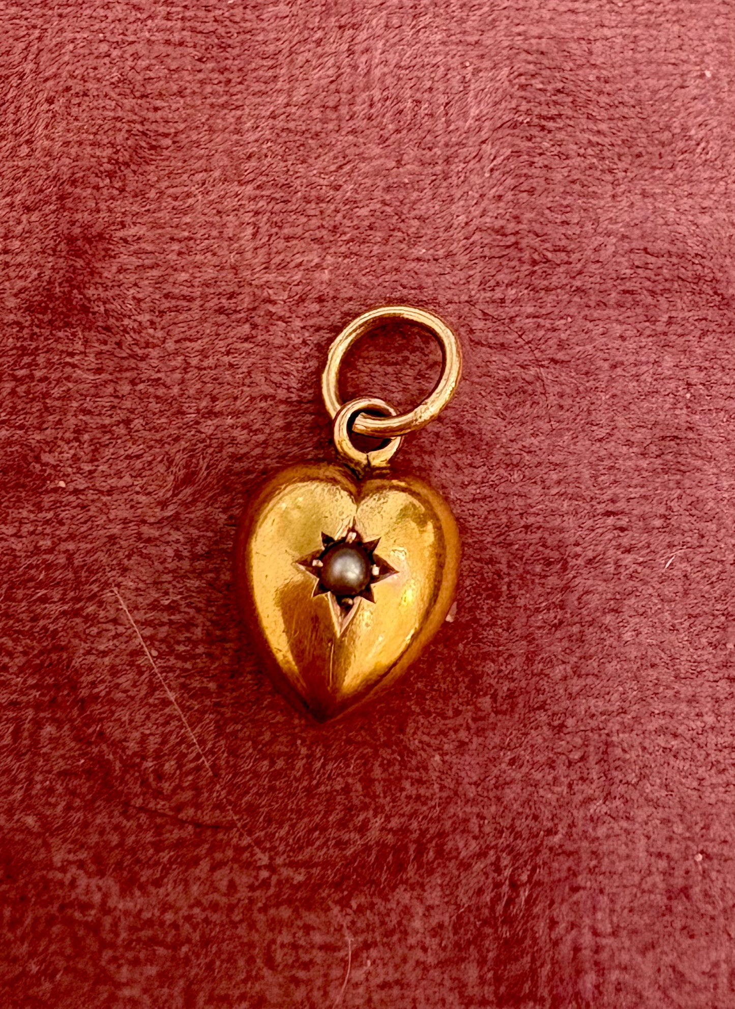 Gorgeous Antique Gold and Seed Pearl Heart Pendant