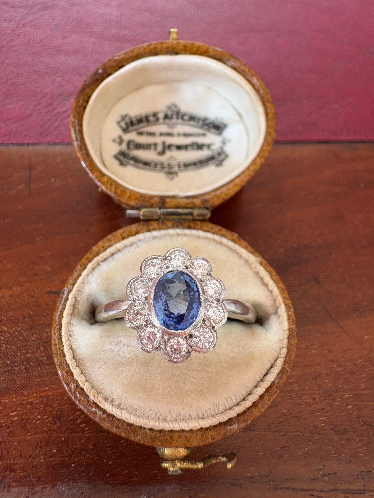 Absolutely Magnificent Platinum, Sapphire and Diamond Cluster Ring