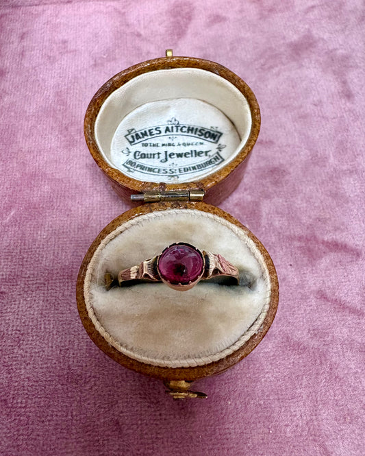 Sweet Mid Victorian 22 Carat Gold and Garnet Ring