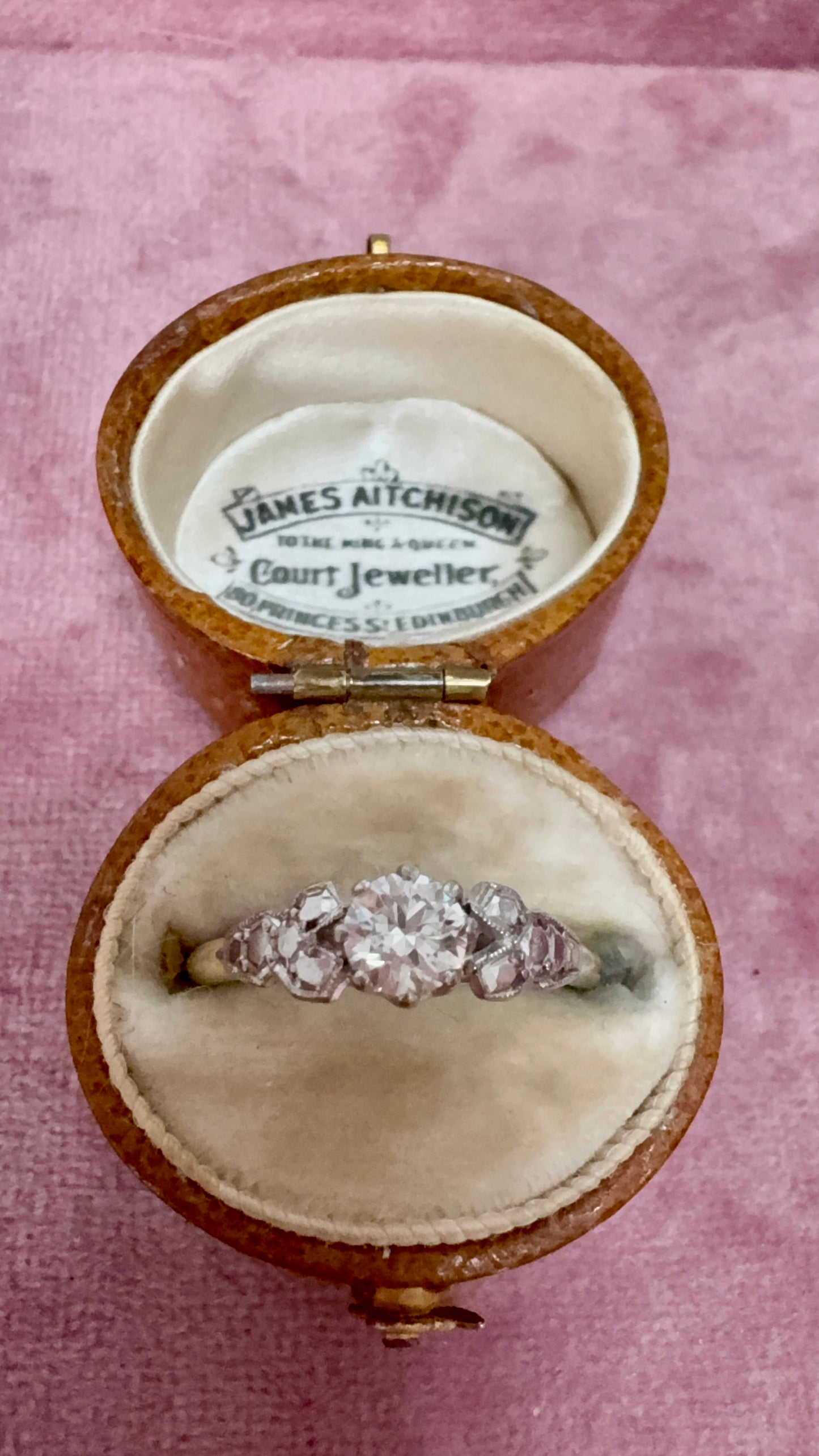Lovely Mid 20th Century 18ct Gold and Platinum Solitaire Diamond Ring