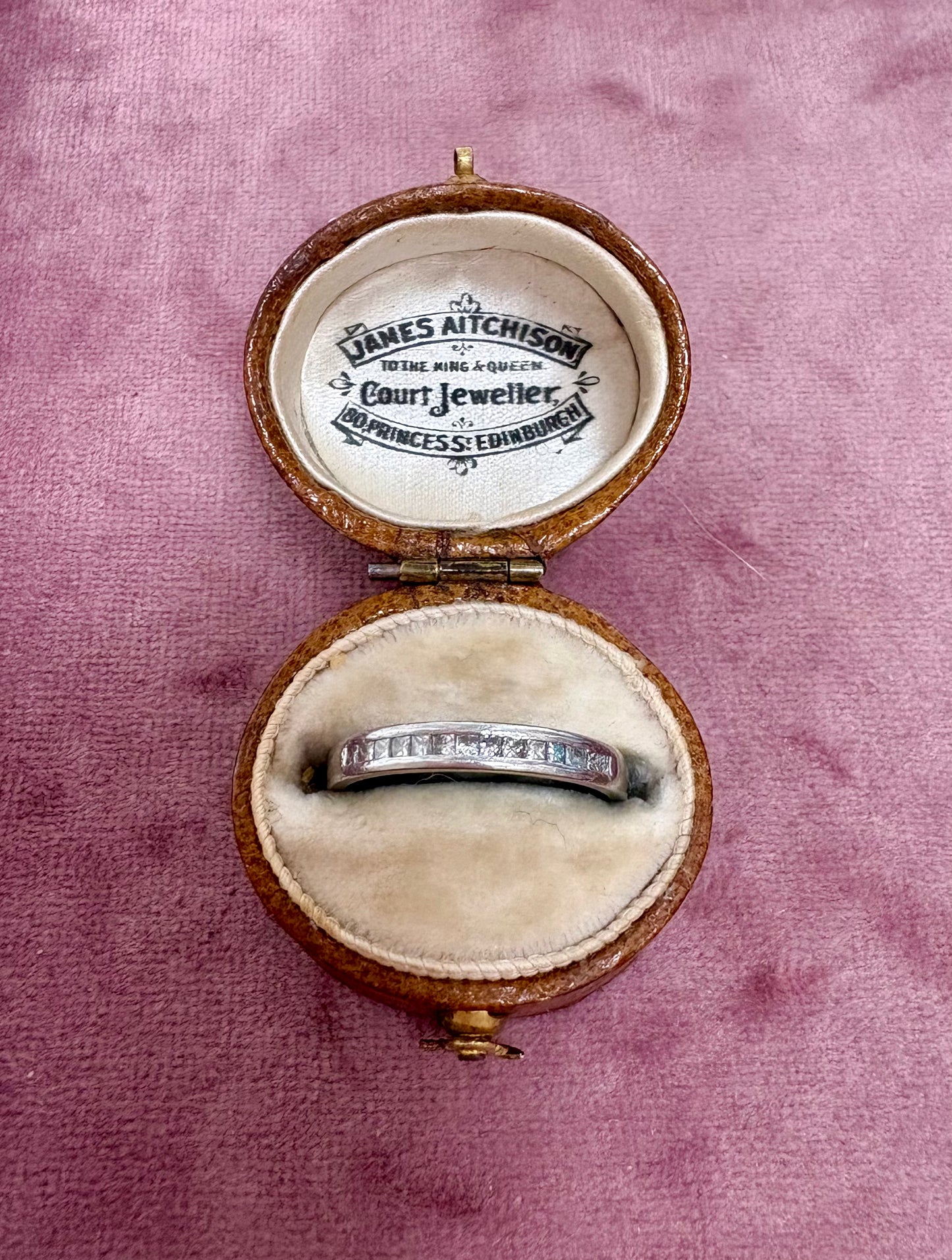 Gorgeous Modern Platinum and Square-Cut Diamond Half Eternity Ring