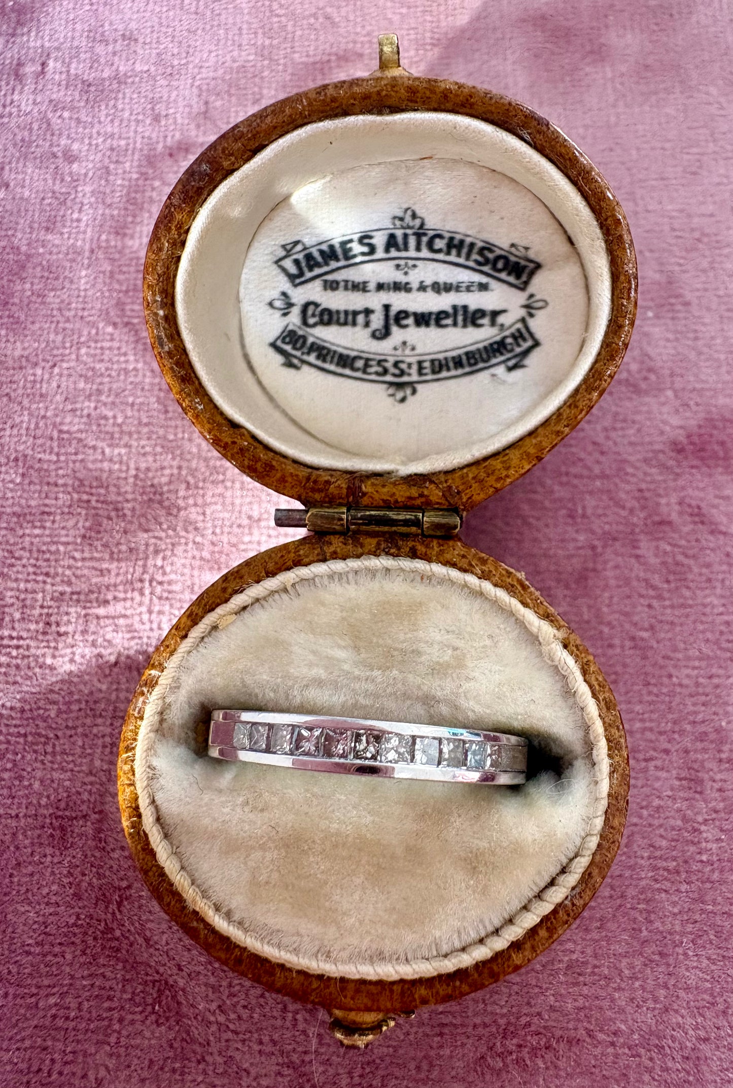 Lovely Modern 18ct Gold and Square-Cut Diamond Half-Eternity Ring