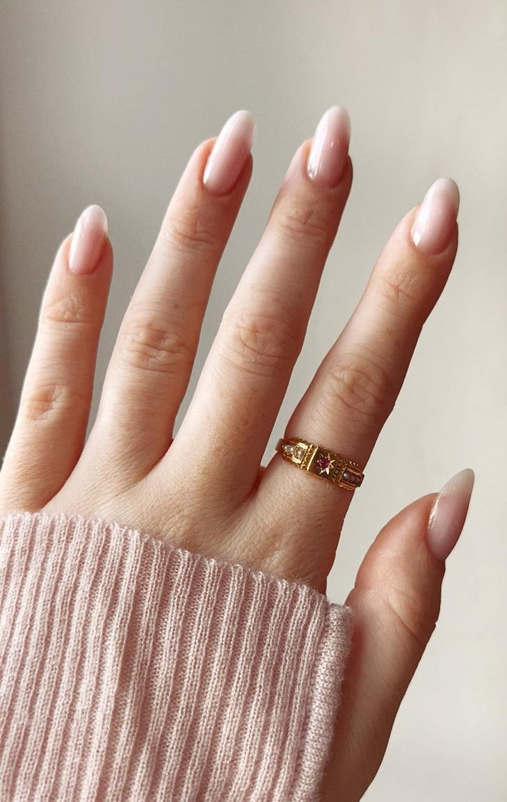 Gorgeous Edwardian 15ct Gold, Ruby and Split Pearl Ring