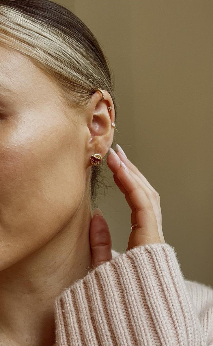 Beautiful 14ct Gold, Ruby and Diamond Earrings