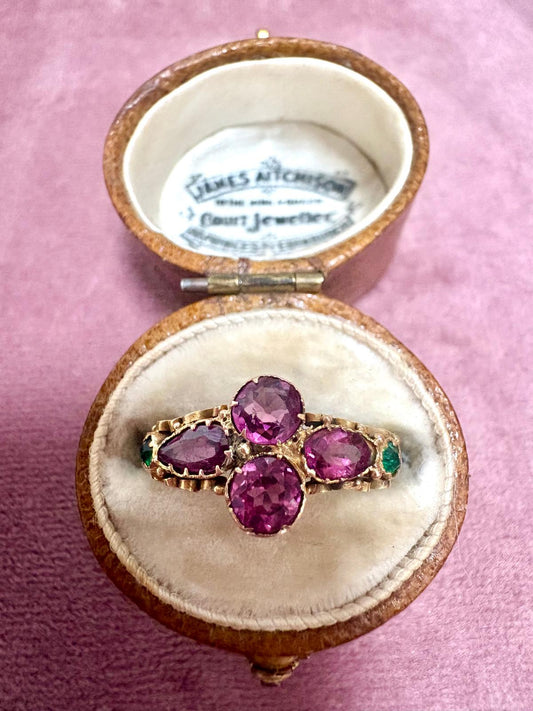 Stunning Victorian 15ct Gold and Garnet Ring