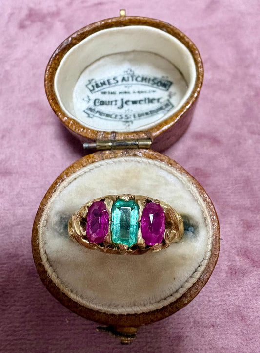 Incredible Late 19th Century Emerald and Ruby Ring