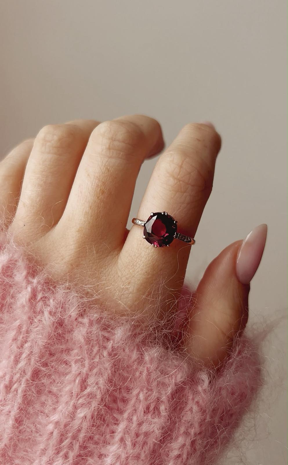 Incredible Antique Yellow Gold, Rhodolite Garnet and Diamond Ring