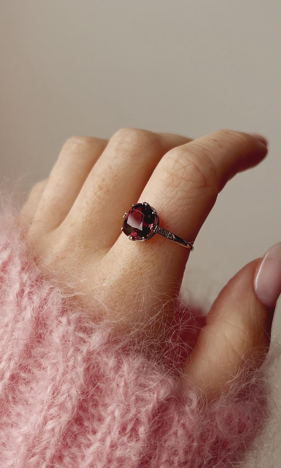 Incredible Antique Yellow Gold, Rhodolite Garnet and Diamond Ring