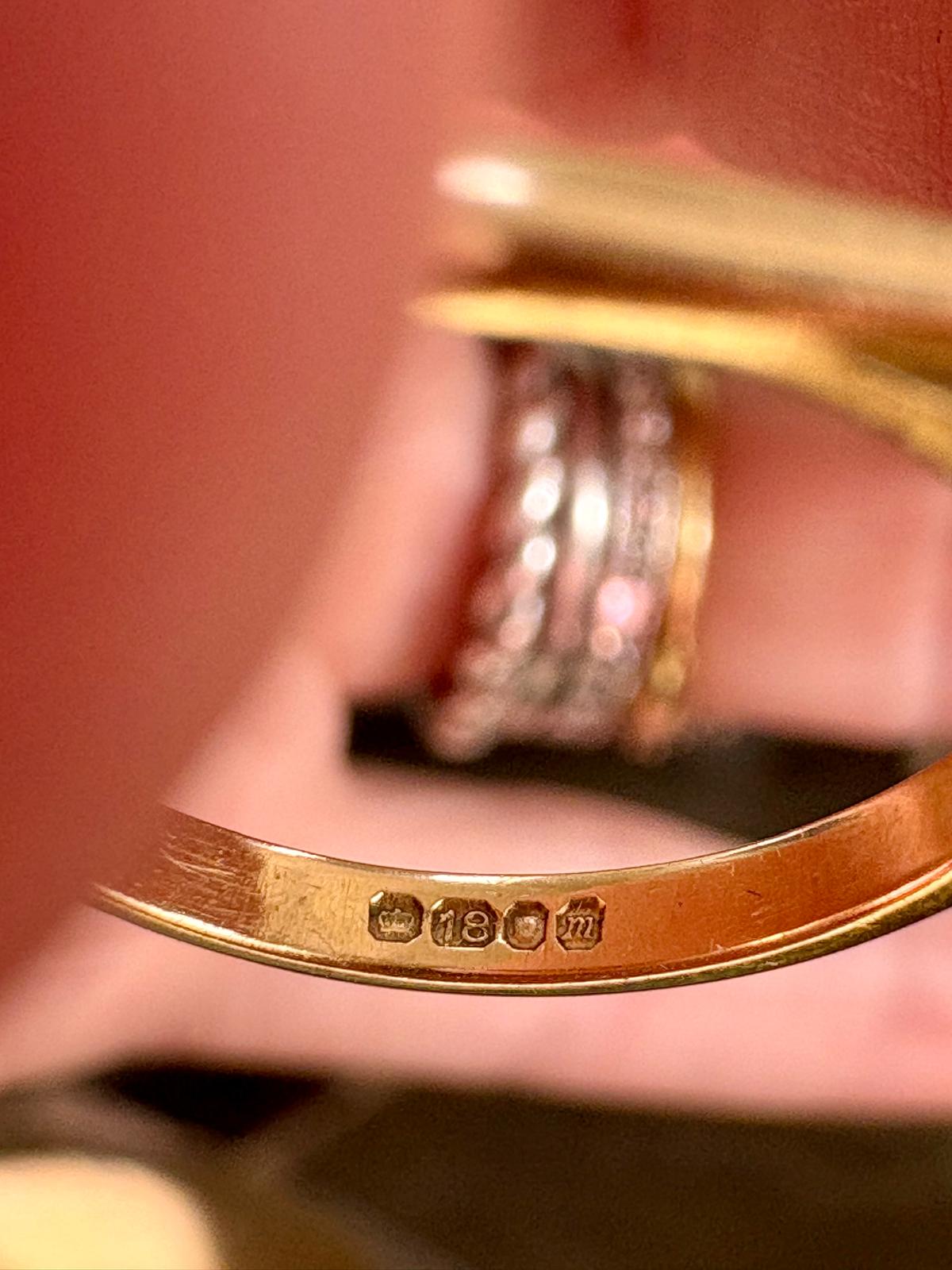 Sweet Vintage 18ct Gold, Ruby and Diamond Cluster Ring
