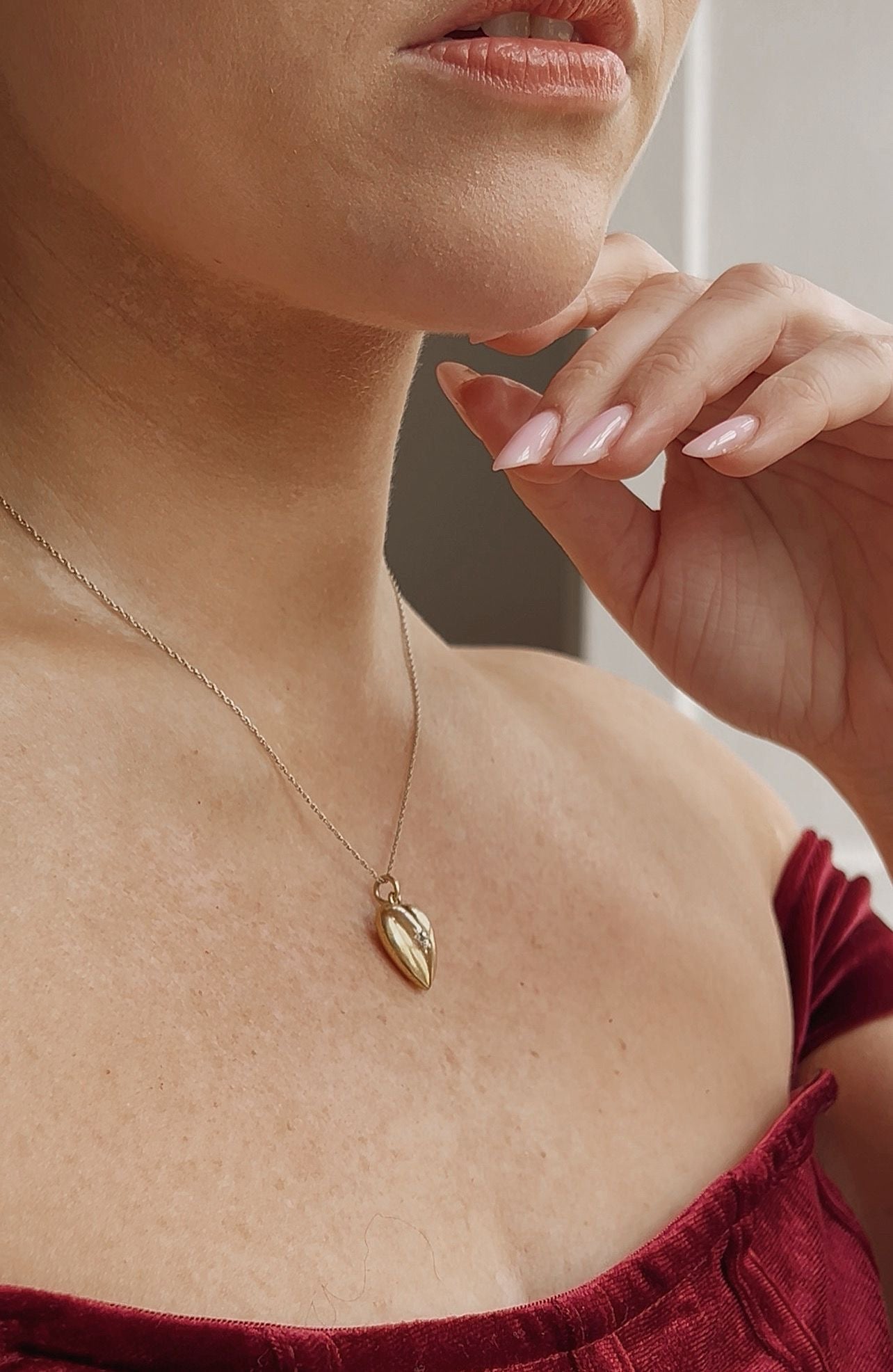 Wonderful Victorian 15ct Gold Old-Cut Diamond Heart Pendant